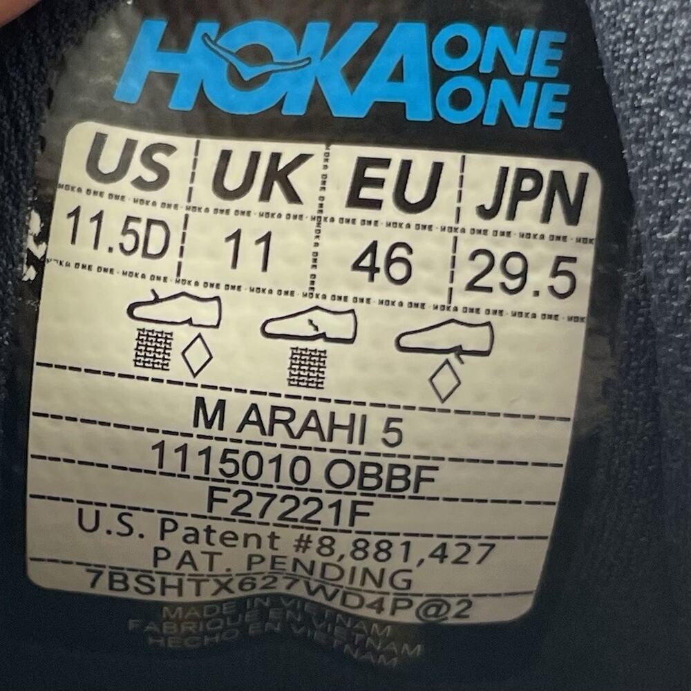 Hoka One One Arahi 5 Running Shoes Mens Size 11.5 D Ombré Blue/Blue Fog Athletic - Picture 7 of 10